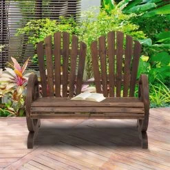 Outsunny Banco De Madera Jardín De 2 Plazas Con Apoyabrazos En Forma De Rueda Para Terraza Patio Balcón 108x66x95 Cm Marrón Rústico -Tienda de muebles de jardín 28a44cb8847a75edbade3bc348702eb085740f48 f60751e7173149f5bef2478999593eb0