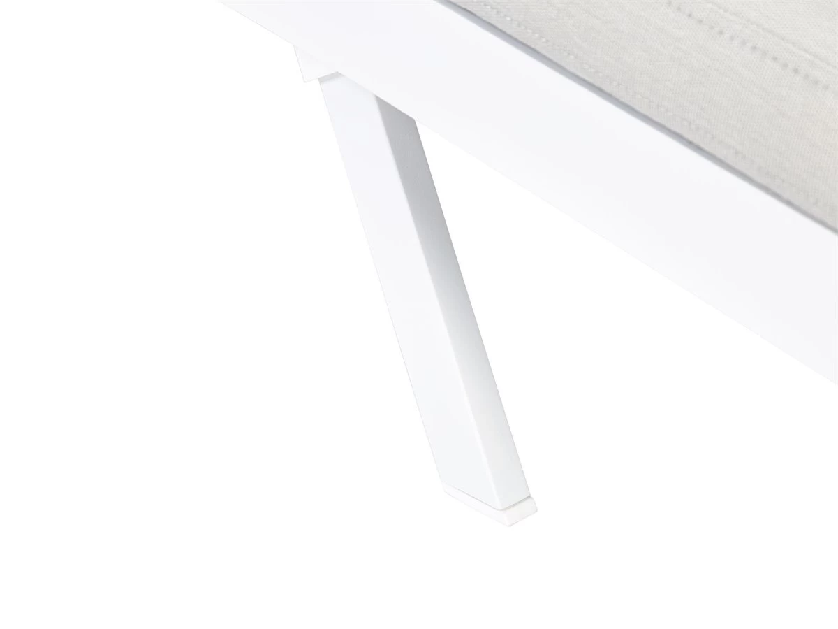 Tumbona Reclinable De Metal/textil Trenzado Gris Claro/blanco AMELIA 9 Tumbona Reclinable De Metal/textil Trenzado Gris Claro/blanco AMELIA - Imagen 7