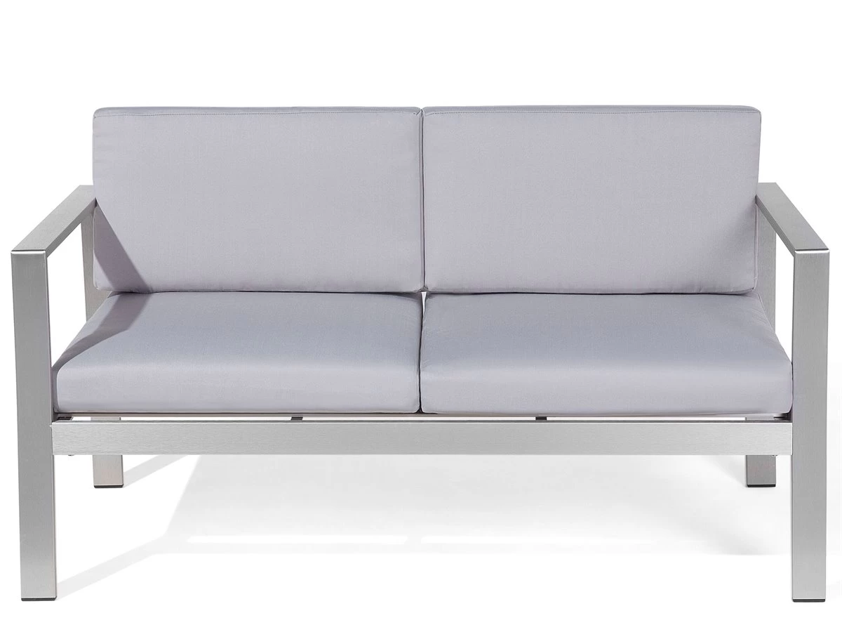 Banco De Jardín 2 Plazas De Metal Gris Claro SALERNO 7 Banco De Jardín 2 Plazas De Metal Gris Claro SALERNO - Imagen 5