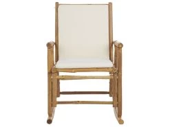 Silla Mecedora De Madera De Bambú Clara/blanco Crema FRIGOLE -Tienda de muebles de jardín 2996c25c5186e2fc4ff6b9cd44caf3cc8f327d63 ce7f634996ba4527a6841ce3cc1d5d91