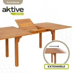 Mesa Jardín Extensible Rectangular Acacia 6 Comensales Aktive -Tienda de muebles de jardín 2a885602e6e1425029d5e7cb0efaa7dd274e4fee df22de12d2e3490aad881acb442165f7