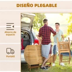 Outsunny Conjunto De Jardín De Madera Plegable 7 Piezas Mesa De Comedor 160x85x72 Cm Con Agujero Para Sombrilla Ø38mm 6 Sillas 60x55x91 Cm Para Terraza Balcón Exterior Teca -Tienda de muebles de jardín 2b4ca0af6bb5892dfc27dec5ffcf6723a1ec11f4 22a7bf8e3dbb4f18a7cefa6108d681ed