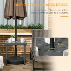Outsunny Mesa De Jardín Cuadrada Mesa De Centro De Patio Con Orificio Para Sombrillas De Ø45 Mm Mesa Auxiliar Con Marco De Acero 51x51x51 Cm Gris -Tienda de muebles de jardín 2bb4c9f9ee08b5e5f70e10232d6348357884e050 b08f665090464e85b2fa94d142913163
