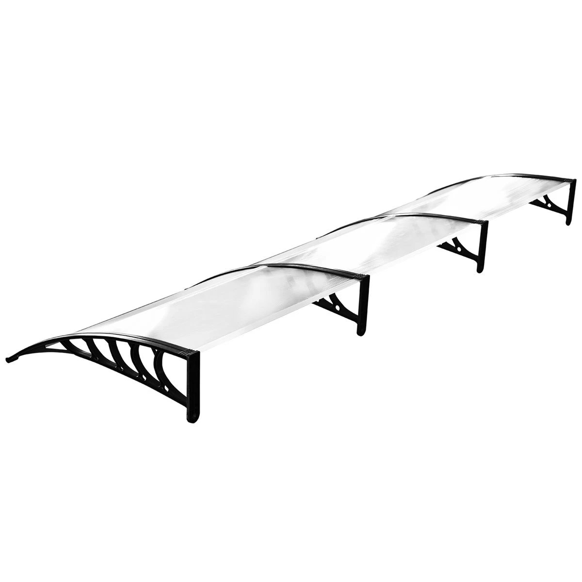 Outsunny Tejadillo De Protección Contra Sol Y Lluvia Para Puertas Ventanas Marquesina De Techo Diseño Moderno Aleación De Aluminio Duradero 90x295x23,5 Cm Transparente 7 Outsunny Tejadillo De Protección Contra Sol Y Lluvia Para Puertas Ventanas Marquesina De Techo Diseño Moderno Aleación De Aluminio Duradero 90x295x23,5 Cm Transparente - Imagen 5