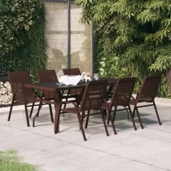 Juego De Comedor De Jardín 7 Piezas Marrón Y Negro VidaXL -Tienda de muebles de jardín 2c40864d1959097756f917ca134a17bde48af04d 6faf04e316da4396b20fb069d206fdf6