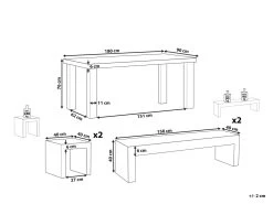 Conjunto De Jardín De Cemento Reforzado Mesa 2 Bancos Con Forma De U 2 Taburetes Gris TARANTO -Tienda de muebles de jardín 2ef361c9dee1a7abbb349489b7a120e5b5fb2e4b eef5cb99ca6f4f399146a1447f5efc4b