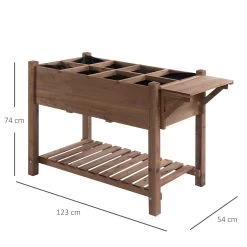Outsunny Huerto Urbano Con Estantes Jardinera Elevada De Madera Macizapara Cultivo Flores Verduras Hierbas 123x54x74 Cm Marrón -Tienda de muebles de jardín 2fd5a106a56a367117db9206c99fa76123efc973 bbe0865628db4a3a89a2d5ccd044829b