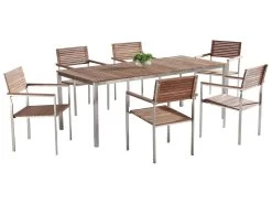 Conjunto De Jardín En Madera/acero Para 6 Personas VIAREGGIO -Tienda de muebles de jardín 2fda88d9062a2f8d39a065348c949b0ae0a908b5 3acaa8e89cd1407d9a9a6ebfd9111ef7