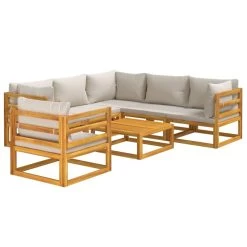 Set Muebles De Jardín 7 Pzas Madera Maciza Y Cojines Gris Claro VidaXL -Tienda de muebles de jardín 3016148024d7c15e33a5ba36c28aab3ba3abdc47 e20a8111f09d44ab9674277bbdc4d06f