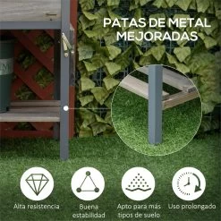 Outsunny Huerto Urbano Elevado De Madera 140x46x75,5 Cm Mesa De Cultivo De Jardín Con 2 Baldas Laterales Estante Inferior Y 2 Orificios De Drenaje Para Plantas Flores Gris -Tienda de muebles de jardín 3073893af751b3c71efeedbdeea7f9a4ce486167 f80cbd14bd7c48c38fb17102e1f4ef08