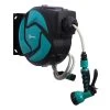 DURHAND Carrete Para Manguera Retráctil 10m Con Cabezal Multifuncional Sistema De Enrollado Automático Con Bloqueo Conector De 1m Para Jardín Césped 29,5x16,5x33 Cm Negro Y Verde -Tienda de muebles de jardín 307f0061392518d90675d3cb22e080e0a0fa015a 86e06f6081a84044b9a29a7f320c5684