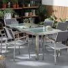 Mesa De Comedor De Metal/vidrio Templado Transparente/plateado 180 X 90 Cm GROSSETO -Tienda de muebles de jardín 308db21023162b395cfdbc7d7de1d85da1002e2c bb2903bf12fd4af8b4b20587345700a5