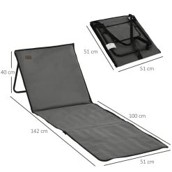 Outsunny Conjunto De 2 Esterillas De Playa Plegable Esteras Acolchadas Con Respaldo Reclinable Y Bolsa De Transporte Para Jardín Camping 142x51x40 Cm Gris -Tienda de muebles de jardín 3093b478fa1deaf73837e79ddd363e4c9de6133f 465fe03db3f64687a6cb54cb4ff630ec