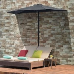 Outsunny Sombrilla Semicircular Con 24 Luces LED Solar 270x135x240 Cm Parasol De Jardín Con Manivela Techo De Ventilación Para Pared Terraza Gris -Tienda de muebles de jardín 30c2feeb6f533daf84e7eac7a94003de57ca17d0 412fae2033fb422e891f6f2e2d84c33b