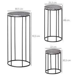 Outsunny Soportes Para Plantas De Metal 3 Piezas Apilables Estantes Porta Macetas Decorativos Con Efecto De Mármol Para Interiores Y Exteriores Ø30,5x70,5 Cm Gris Y Negro -Tienda de muebles de jardín 30e0666cbd6dad707e6d86ff75ba92b919c43e57 33c0f9bb23624fb5ae9f0359f0d5d349