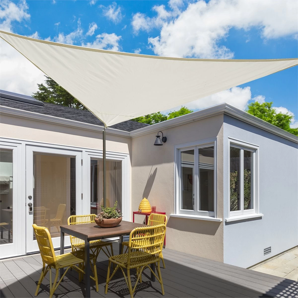 Outsunny Toldo Vela 4x4x4m Triangulo Color Crema Sombrilla Parasol Terraza Jardin Camping 4 Outsunny Toldo Vela 4x4x4m Triangulo Color Crema Sombrilla Parasol Terraza Jardin Camping - Imagen 2