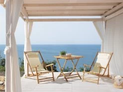 Conjunto De Balcón Mesa Y 2 Tumbonas Madera Clara ATRANI/MOLISE