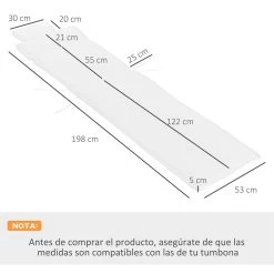 Outsunny Cojín Para Tumbona De Exterior 198x53x5 Cm Desenfundable Y Lavable Con Reposacabezas Extraíble Colchoneta Plegable De Algodón Para Silla Reclinable De Jardín Crema -Tienda de muebles de jardín 3293e52edf4d4efdda8130864930a302ba6bc2ed 0b705de944f445e3a7603656b010b793