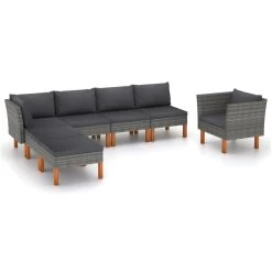 Set De Muebles De Jardín 7 Pzas Ratán Sintético Eucalipto Gris VidaXL -Tienda de muebles de jardín 33a4a63de9a48b80fb52ab7536469f25f6f8c77f b51d22b0407543cda4a3cc65709fb793