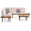 Set Muebles De Jardín 4 Piezas Y Cojines Madera Maciza Acacia VidaXL