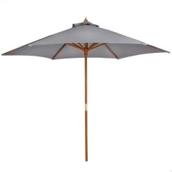 Parasol HexagonalAktive Garden D270 Cm Color Antracita Mástil Madera