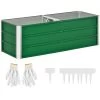 Outsunny Arriate De Jardín De Acero Incluye Guantes Huerto Urbano Jardinera Macetero Rectangular Para Cultivos Plantas Flores Para Terraza Balcón Exterior 125x47x40 Cm Verde -Tienda de muebles de jardín 3411b91d96bd55710efb2aedb1177394fcea14d6 435224138d834a649d5db5bbd512c290