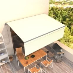 Toldo Automático Retráctil Con Persiana Color Crema 4x3 M VidaXL -Tienda de muebles de jardín 346e18baf69ecc9caf265ce7568e12b8b0e9d0be 75ba3335f48243559032bcaced977850