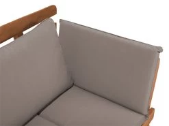 Banco De Jardín En Madera Clara Con Cojines Grises PORTICI -Tienda de muebles de jardín 353f342b560af608ad459e5328af0993d8dafcdd 6ba83966bc6241e7ab7e0b94450ac8af