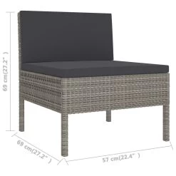 Set De Muebles De Jardín 9 Pzas Y Cojines Ratán Sintético Gris VidaXL -Tienda de muebles de jardín 3583038aae756f4f1161d098237650739185b670 56144cbc53274ffa9d0ab1d788a0e62e