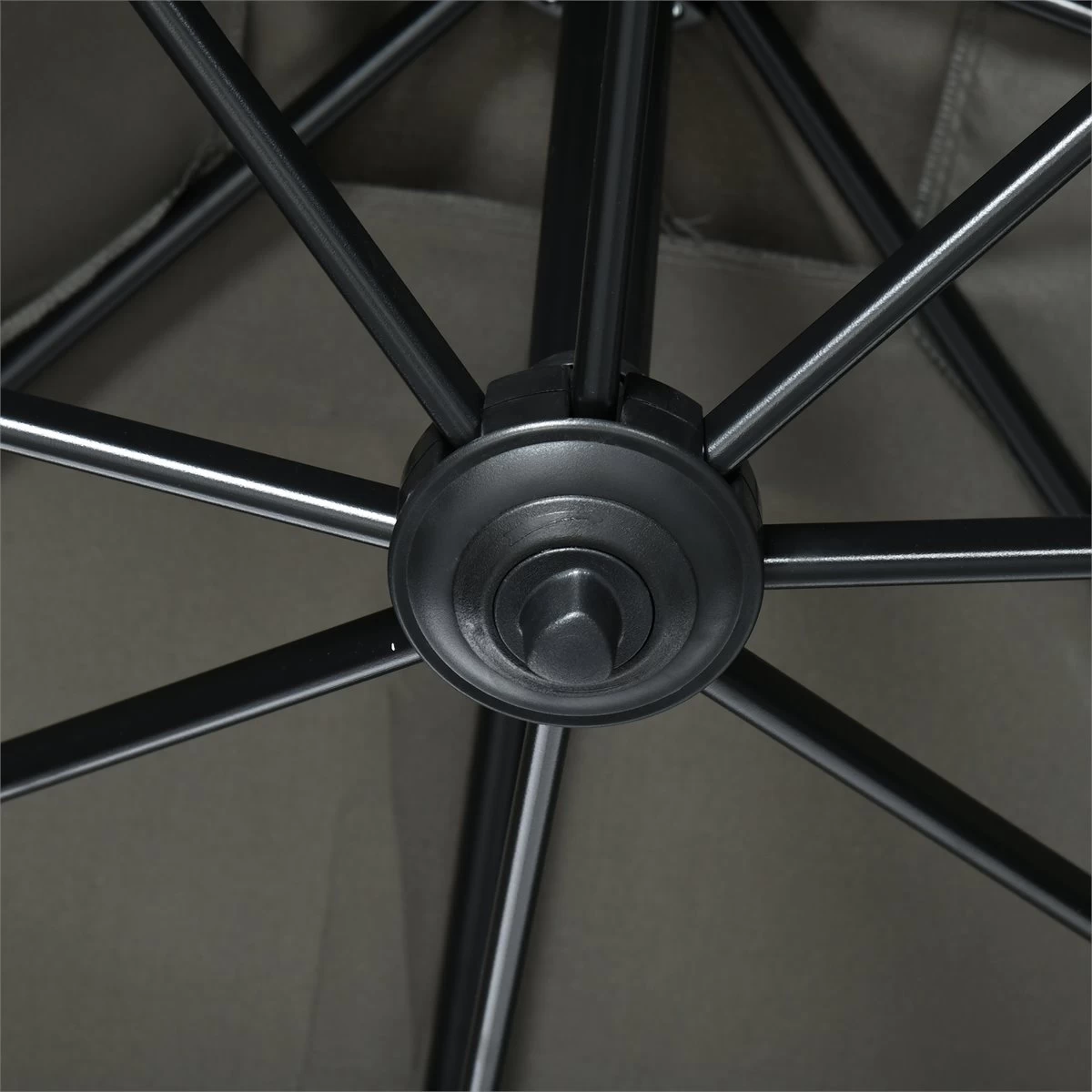 Outsunny Sombrilla De Jardín De Aluminio 245x245x245 Cm Parasol Excéntrico Con Manivela Giratorio 360° Inclinación De 5 Niveles Tela Desmontable Y Ventilación Para Patio Terraza Gris 11 Outsunny Sombrilla De Jardín De Aluminio 245x245x245 Cm Parasol Excéntrico Con Manivela Giratorio 360° Inclinación De 5 Niveles Tela Desmontable Y Ventilación Para Patio Terraza Gris - Imagen 9