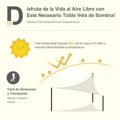 Outsunny Toldo Vela Color Crema Sombrilla Parasol Triangulo Tela De Poliéster Jardin Playa Camping Sombra (varios Colores Y Medidas), Medida 6x6x6 Metros, Color Crema 14 Outsunny Toldo Vela Color Crema Sombrilla Parasol Triangulo Tela De Poliéster Jardin Playa Camping Sombra (varios Colores Y Medidas), Medida 6x6x6 Metros, Color Crema -Tienda de muebles de jardín 35cbbdf8accd3d867afad693899779f1f3945c80 673938f4fd6146548baea33425077fb2