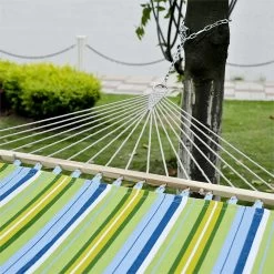 Outsunny Hamaca Colgante De Jardín Para 2 Personas Hamaca Ecológico Para Camping Con Almohada Carga De 180 Kg Rayas Azules Y Verdes 3,4x1,4m -Tienda de muebles de jardín 36572dbc456a79190bda8eb08b8e1624efae5eb1 68acb5cd3c1a446db98cf19d82a77325