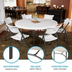 Mesa Redonda Patas Plegables Crema LIFETIME Ø152 X 74 Cm -Tienda de muebles de jardín 365c710576ea584f594cf1442b8ee0409054e34c 0d7f4d4134dc4cbbaa981d5853f57d9d