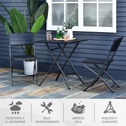 Outsunny 3 Piezas De Mesa Y Sillas De Café Plegable Para Exterior Conjunto De Muebles Comedor Para Jardín Balcón Moderno Fácil De Guardar -Tienda de muebles de jardín 37b1af351c6bf205fb6ced1bf3cb62753d5c3fbd 2cff0a3c852046f482eade8329ac9775
