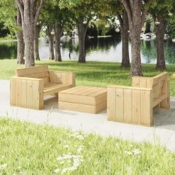 Set De Muebles De Jardín 3 Pzas Madera Maciza Pino Impregnada VidaXL -Tienda de muebles de jardín 37b4c3e2e37afba9d5e67a2129d6a515d3b9daac 9197530133fe4d878604e2e978776551