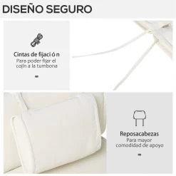 Outsunny Cojín Para Tumbona De Exterior 198x53x5 Cm Desenfundable Y Lavable Con Reposacabezas Extraíble Colchoneta Plegable De Algodón Para Silla Reclinable De Jardín Crema -Tienda de muebles de jardín 389c9dcd56f597640f98d0345e5b3ca9036fa650 c60538ea80804bb8954b1c4ad2204990