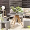 Conjunto De Jardín De Cemento Reforzado Mesa 90 X 90 Cm 4 Taburetes Gris/madera Clara OLBIA/TARANTO -Tienda de muebles de jardín 3961ce0bd08bbab0177197b7c0d13e45f079db95 d3e899eed5684779be7561c2f0143ffc