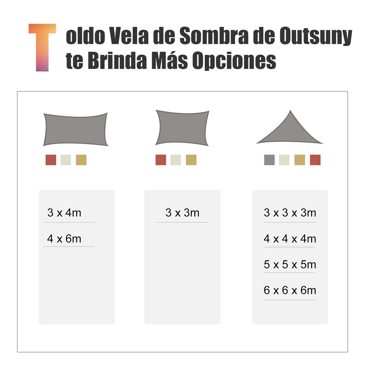 Outsunny Toldo Vela Color Crema Sombrilla Parasol Triangulo Tela De Poliéster Jardin Playa Camping Sombra (varios Colores Y Medidas), Medida 6x6x6 Metros, Color Crema 10 Outsunny Toldo Vela Color Crema Sombrilla Parasol Triangulo Tela De Poliéster Jardin Playa Camping Sombra (varios Colores Y Medidas), Medida 6x6x6 Metros, Color Crema - Imagen 8