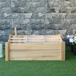 Outsunny Huerto Urbano De Madera Cuadrada 90x90x28 Cm Con 9 Compartimentos Extraíbles Arriate De Jardín Para Cultivos Plantas Flores Natural -Tienda de muebles de jardín 39c2b41ae4f865a7fe304fce52d02b858e7c32fb 7adb842688e34331b6fdfb5307a91a80