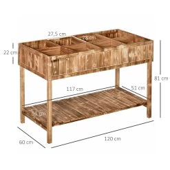 Outsunny Huerto Urbano De Madera 120x60x81 Cm Jardinera Elevada Para Cultivo De Plantas Flores Con Estante Inferior Para Jardín Terraza Exterior Carbanizado -Tienda de muebles de jardín 3a4ea40f21e3d453d0fc44993c63d49ddfd7f54b 3ed9169b333144a699a6aec4a5c0bab0