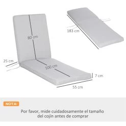 Outsunny Conjunto De 2 Cojines Para Tumbona De Exterior 183x55x7 Cm Desenfundables Lavables Y Acolchados Almohadillas De Algodón Para Sillas De Jardín Terraza Balcón Gris -Tienda de muebles de jardín 3c07b41e45ecb2e8da11e9668abd28e462c72bd5 1f1e21ffaaf747df84889ba0ca8804d8