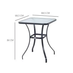 Outsunny Mesa Auxiliar De Cristal Templado Cuadrada Bordes Redondeados Mesita Cafépara Patio Terraza Balcón Negro Y Transparente 68,5x68,5x84 Cm -Tienda de muebles de jardín 3c5f99a4cecb1fbd17fc7d966fd60b3fba90e881 dc93dacd5c7f4f8981a4ca9b76e99ee7