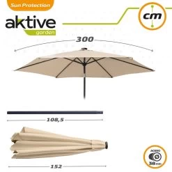 Sombrilla Para Jardín Hexagonal 18 Luces LED Inclinable Aktive -Tienda de muebles de jardín 3cd6434b0b759039c7d4395b351187332f3c16ab 41c231b2a57f45feba8738cd51a96729