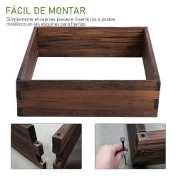 Outsunny Huerto Urbano Jardinera De Madera Maciza De Abeto Cama De Plantación De Jardín Para Cultivo Plantas Flores Hierbas 80x80x22,5 Cm Marrón -Tienda de muebles de jardín 3cd7c81ea8022ca120b3a7cc532720dbf905fe05 cdcd6401fac348329841c6d5189b6757