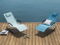 Tumbona De Jardín Mecedora Azul CARANO