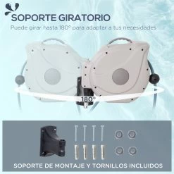 Outsunny Carrete De Manguera De Jardín 15,1M+1,5M Manguera De Riego Con 10 Modos De Pulverización Montado En Pared Enrollador Automático 180° Giratorio 42,5x20x38 Cm Gris -Tienda de muebles de jardín 3e194d6946da4073b009deb8270c1ec6bff557aa b02f7f2b642b41298ee482c3c217cc7a