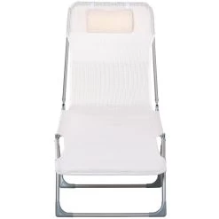 Outsunny Tumbona Plegable Y Reclinable De Jardín Con Reposacabezas Y Respaldo Ajustable En 5 Niveles Tela De Texteline Transpirable 182x56x24,5 Cm Crema -Tienda de muebles de jardín 3ebd06cca944801679615358110d73fb41cbb15c 30ef016f1dfe438f8315f82fe7a6adbb
