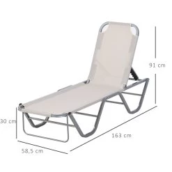 Outsunny Tumbona De Jardín Con Respaldo Ajustable En 5 Posiciones De Aluminio Y Texteline Para Terraza Patio Exterior 163x58,5x91 Cm Beige -Tienda de muebles de jardín 3fa06337f1c3fab4c9453a6a95a610443640ce81 04573e376d724f99b131deb63d51d68c