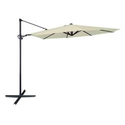 Parasol Excéntrico Roma Aktive Garden Ø300 Cm Crema Mástil Aluminio