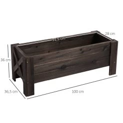Outsunny Huerto Urbano Jardinera Macetero De Madera Arriate De Jardín Rectangular Con Patas Para Flores Plantas Cultivos 100x36,5x36 Cm Marrón -Tienda de muebles de jardín 420dbec077c2242b99e29db13a5a3497ee56ae2f 85682cb624d7465082a33fe4f52a6a4b